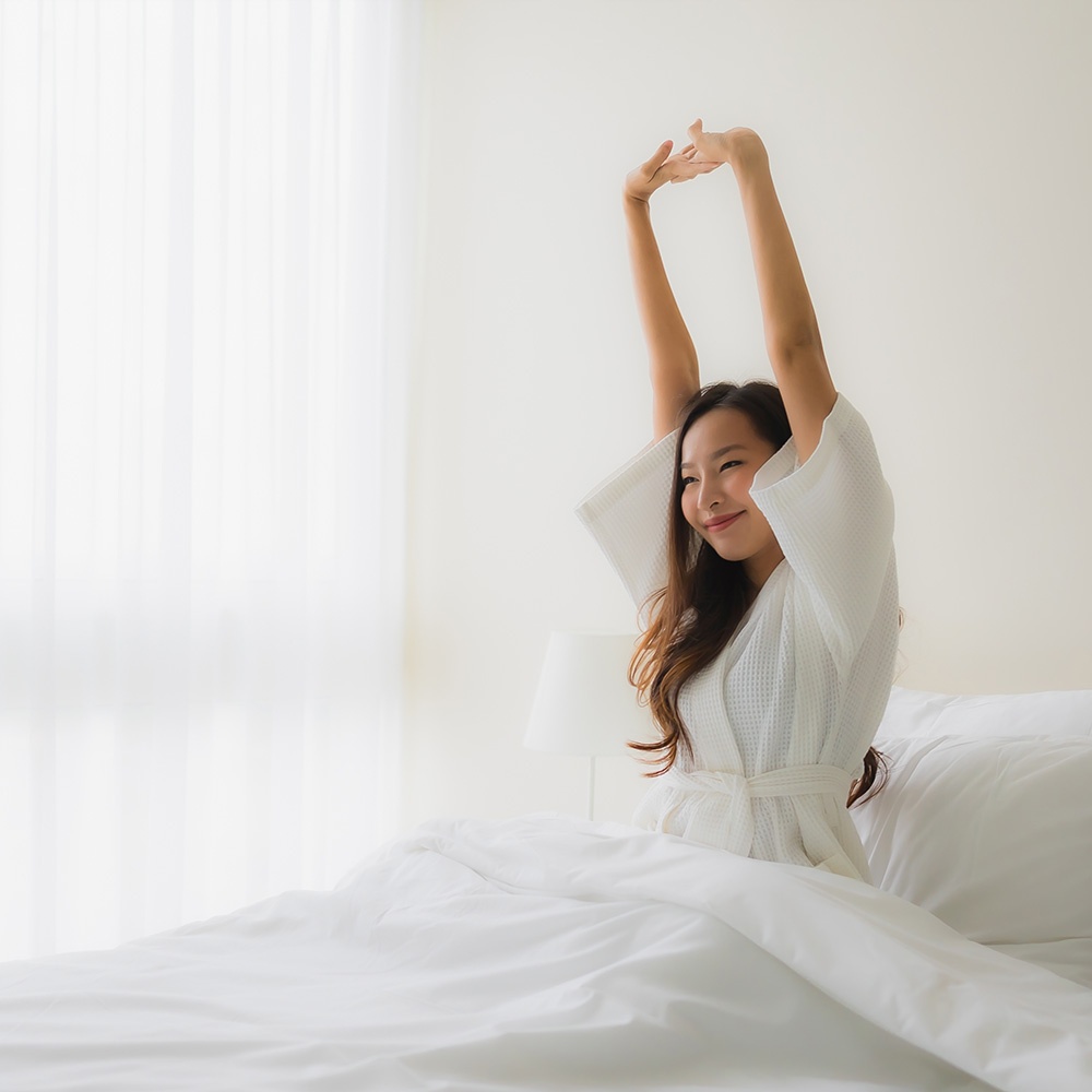 beautiful young asian women smile happy on bed beautiful young asian women smile happy on bed